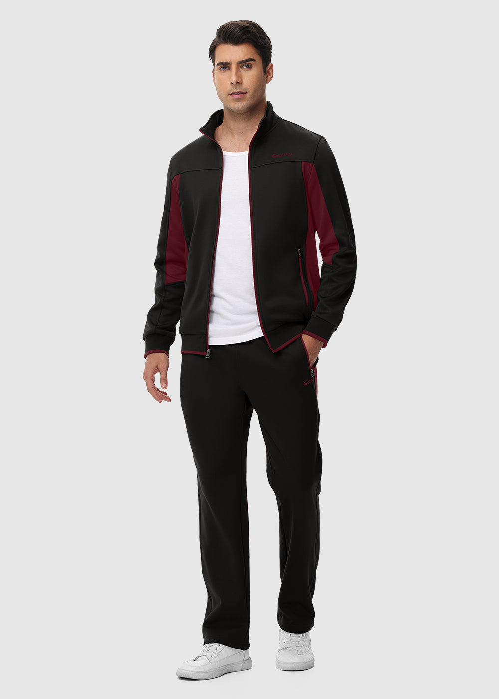 Men's Fleece Athletic Casual Full Zip Suit - TBMPOY