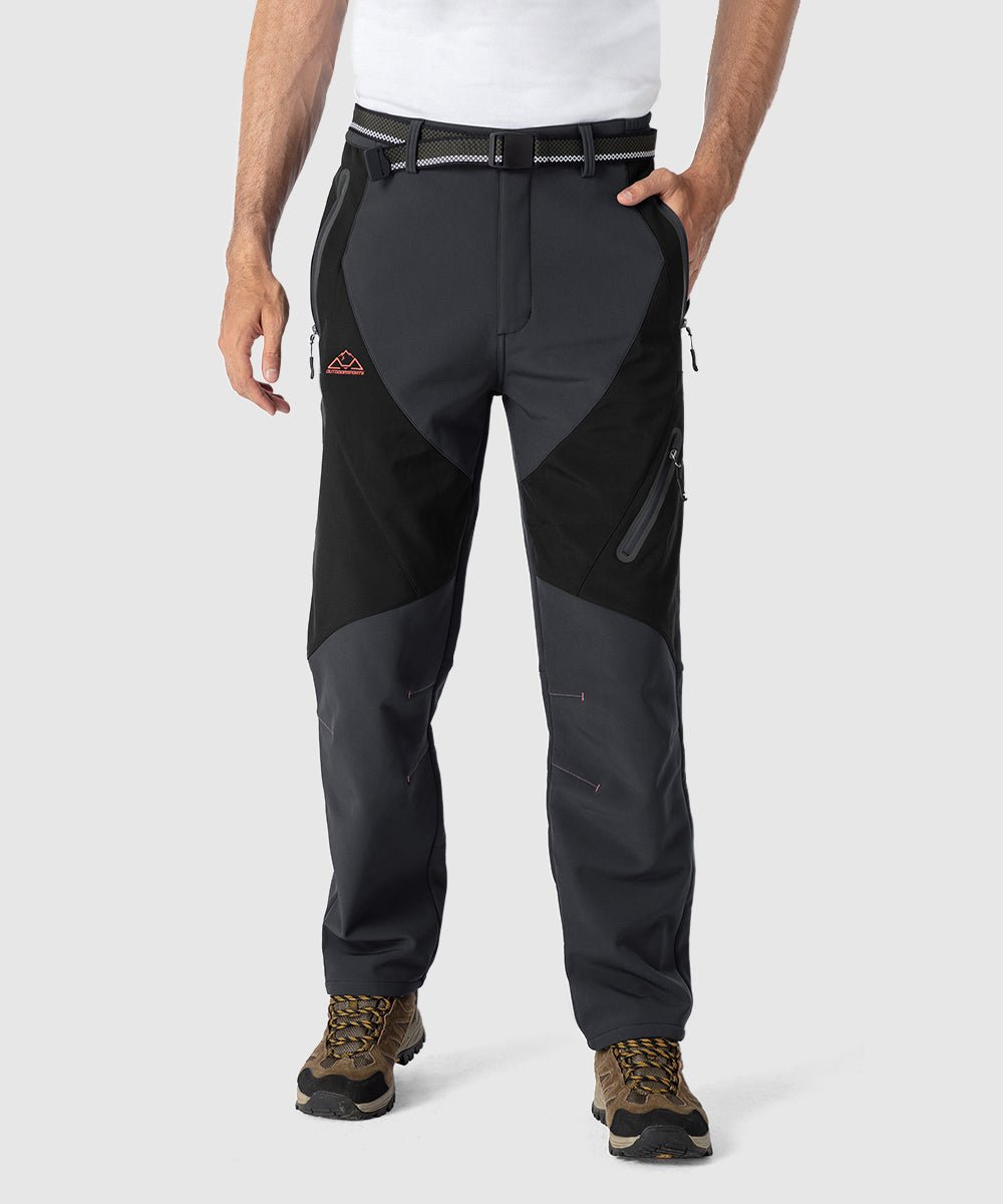 Men's Insulated Water Resistant Warm Fleece Lined Ski Pants - TBMPOY