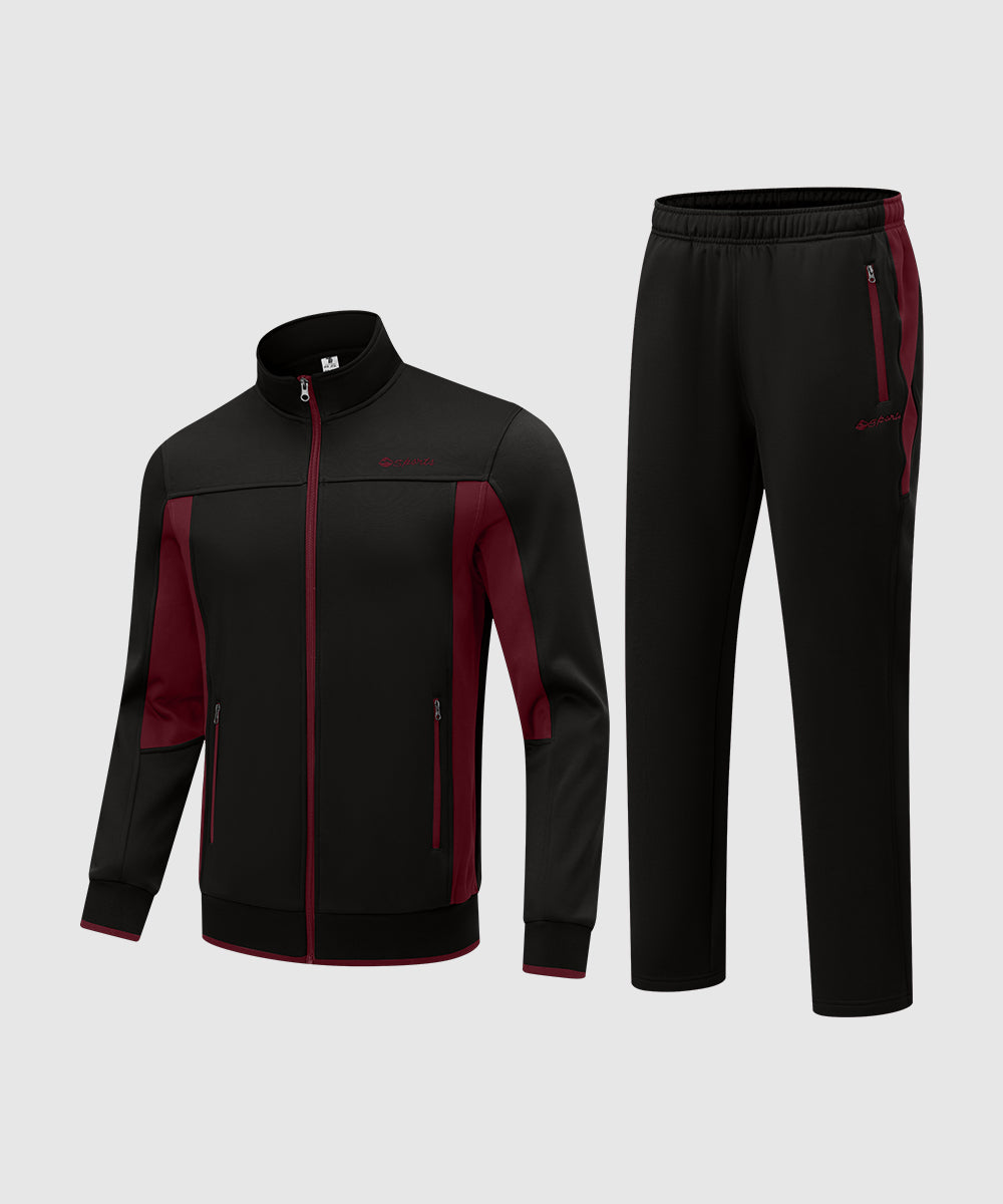 Men's Fleece Athletic Casual Full Zip Suit - TBMPOY