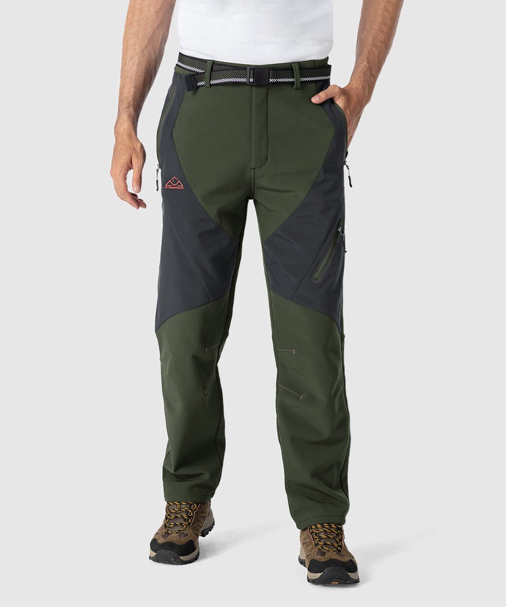 Men's Insulated Water Resistant Warm Fleece Lined Ski Pants - TBMPOY