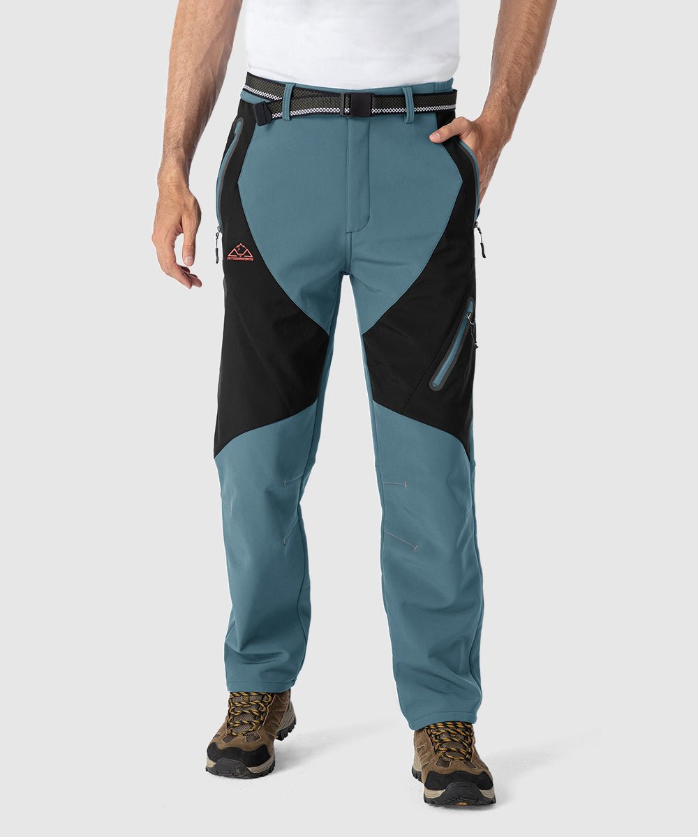 Men's Insulated Water Resistant Warm Fleece Lined Ski Pants - TBMPOY