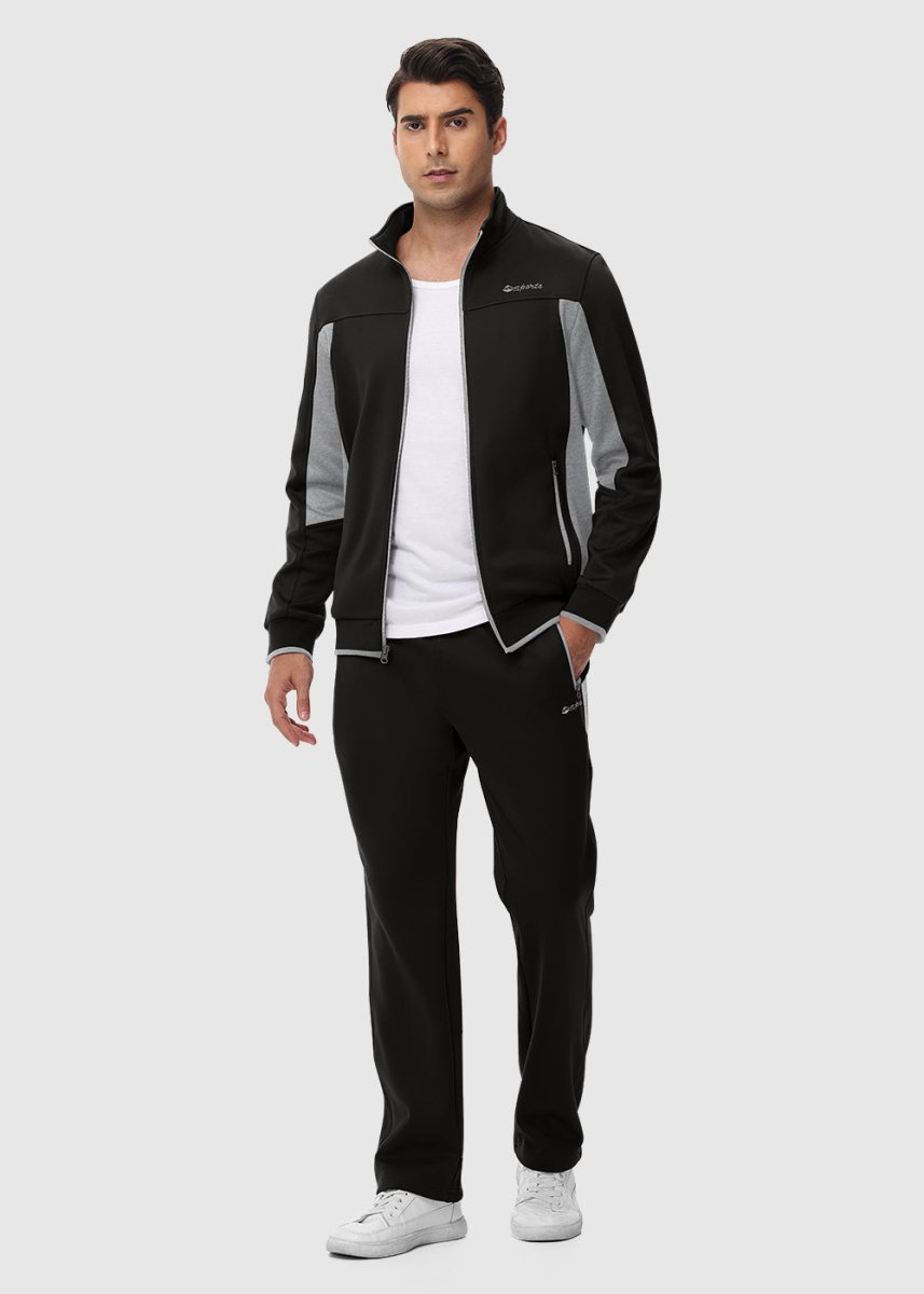 Men's Fleece Athletic Casual Full Zip Suit - TBMPOY