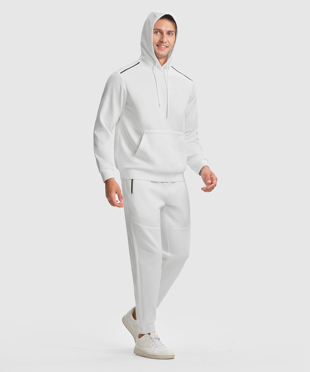 Men's Hooded Pullover and Rib Knit Cuff Pants Lounge Sets - TBMPOY