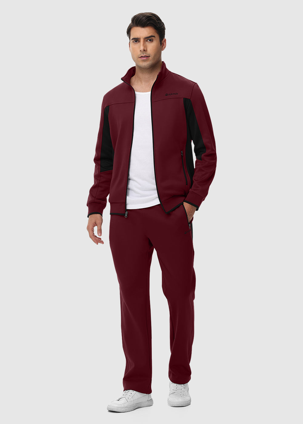 Men's Fleece Athletic Casual Full Zip Suit - TBMPOY