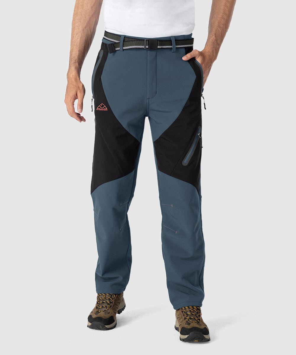 Men's Insulated Water Resistant Warm Fleece Lined Ski Pants - TBMPOY