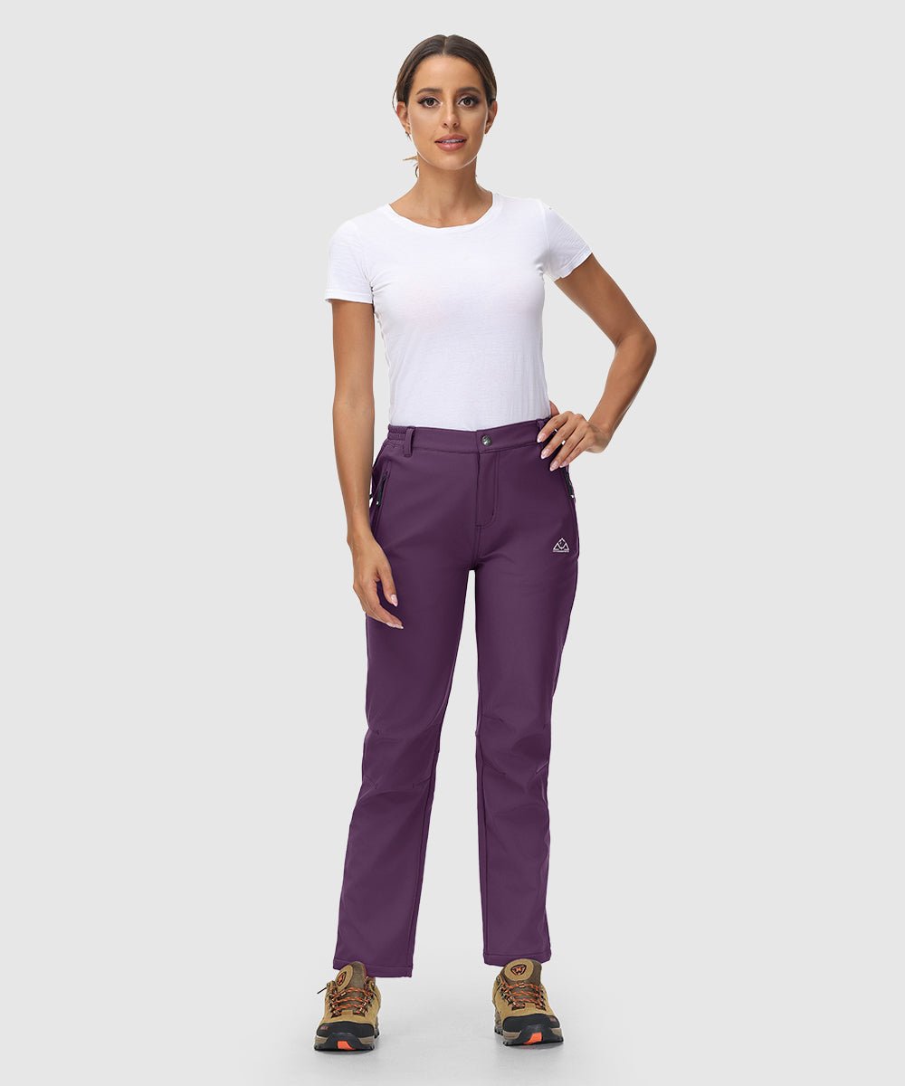 Women's Water Resistant Softshell Fleece Pants - TBMPOY