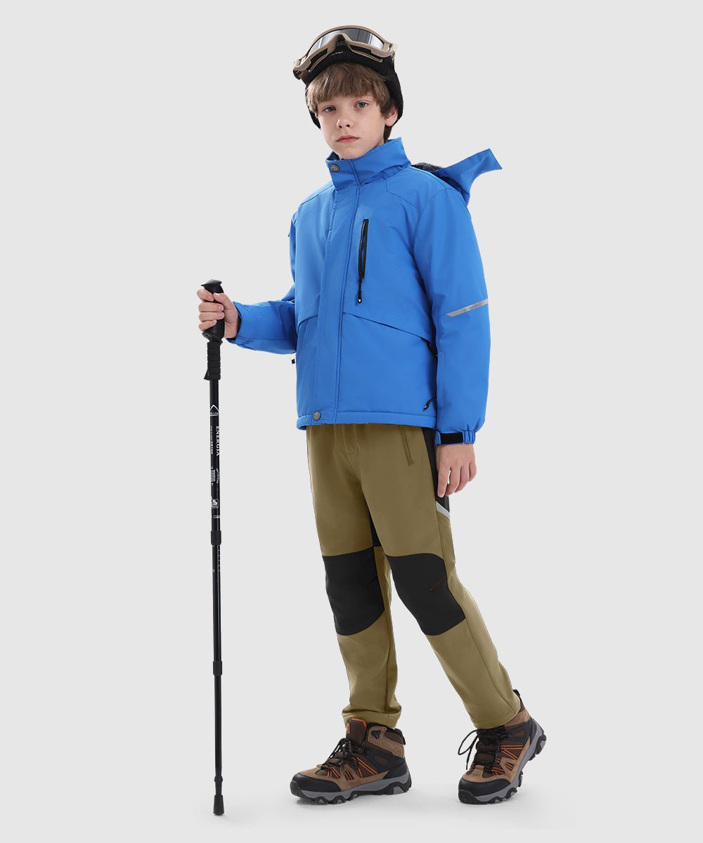 Boys' Outdoor Water Resistant Fleece - Lined Softshell Pants - TBMPOY