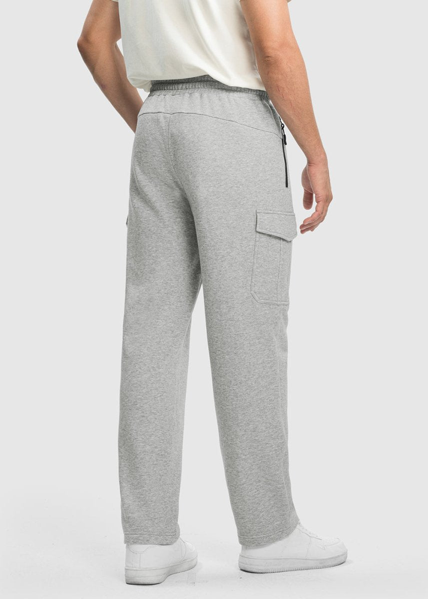 Men's Cotton Polyester Fleece Wide Leg Sweatpants - TBMPOY