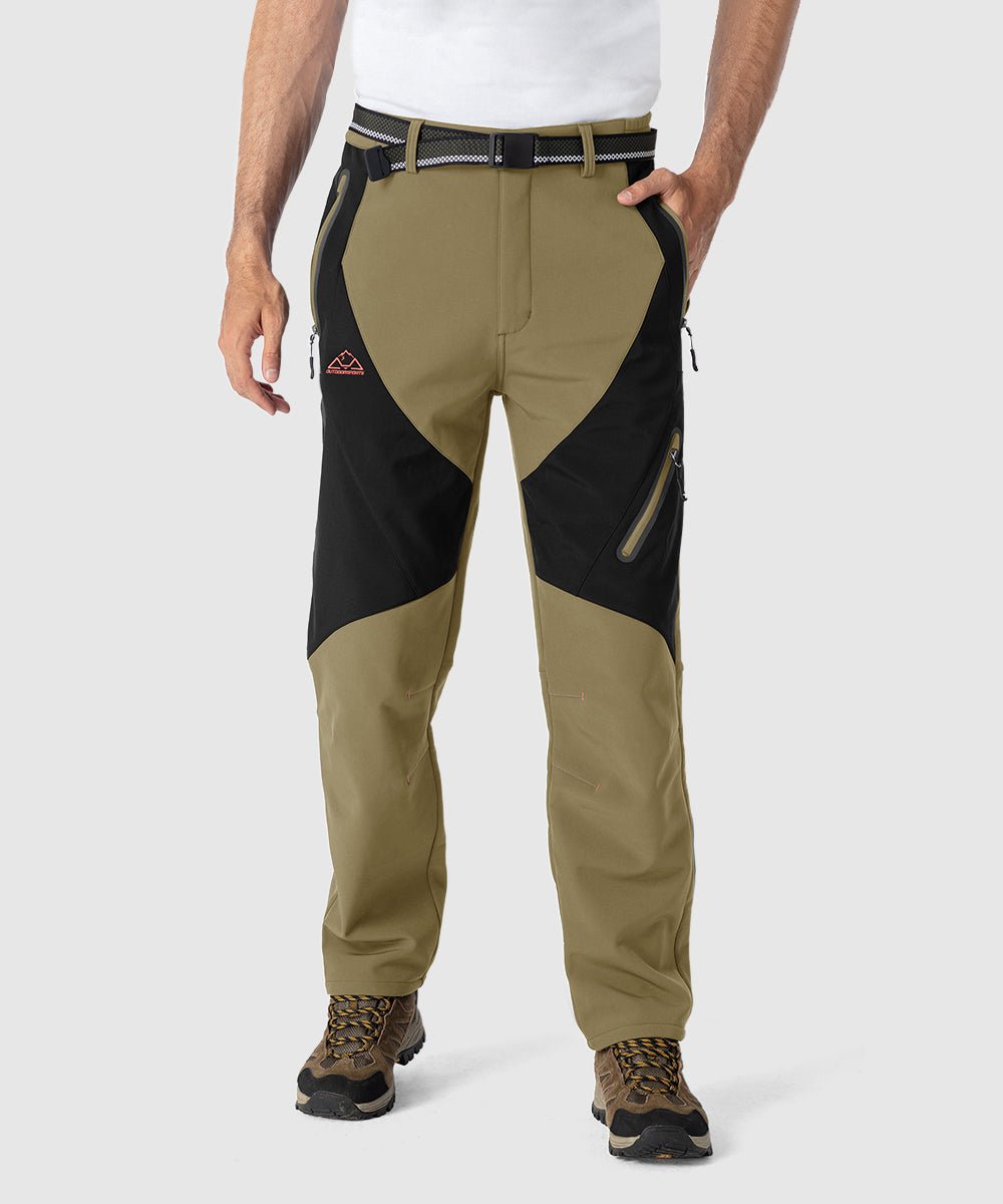 Men's Insulated Water Resistant Warm Fleece Lined Ski Pants - TBMPOY