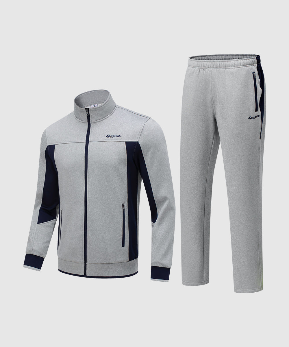 Men's Fleece Athletic Casual Full Zip Suit - TBMPOY