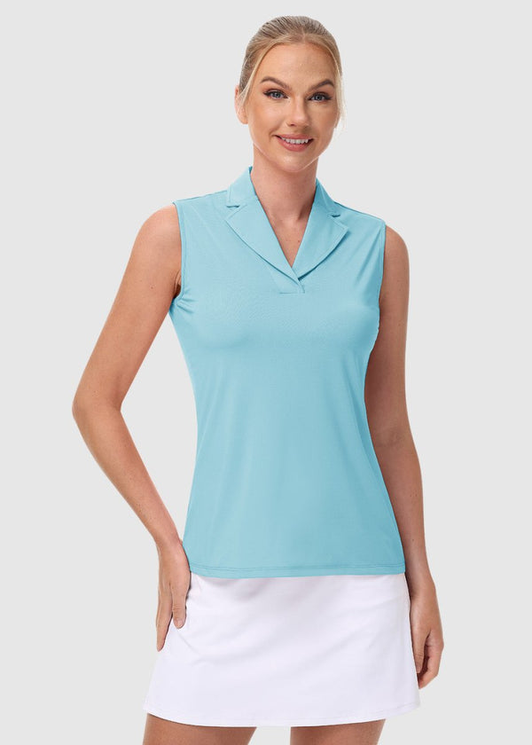 Women's Suit Notch Collar Sleeveless Shirt - TBMPOY