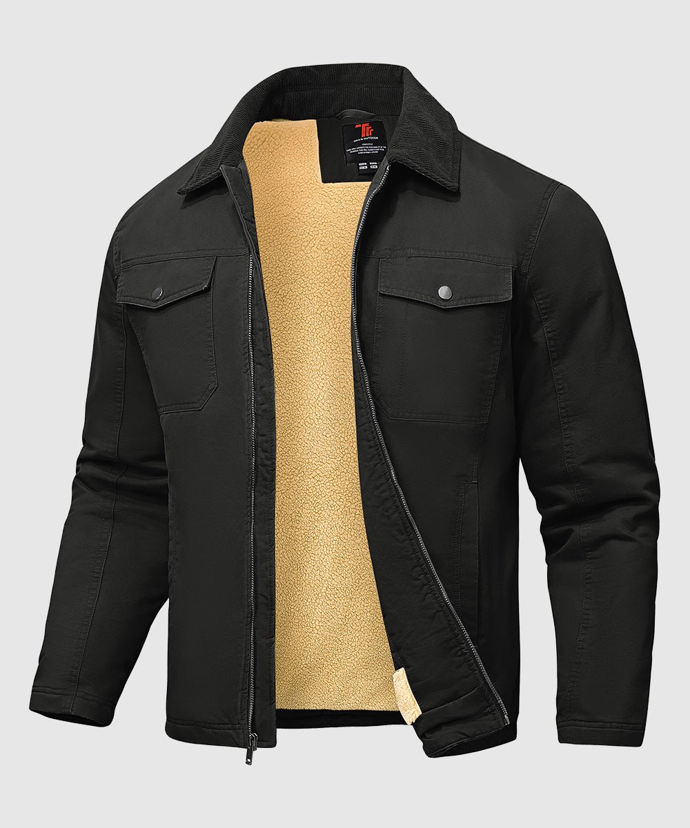 Men's Warm Corduroy Lapel Work Jacket - TBMPOY
