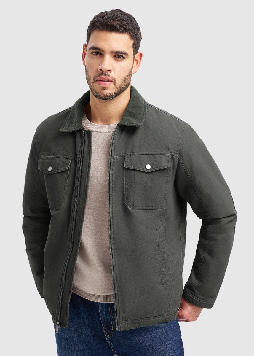 Men's Warm Corduroy Lapel Work Jacket - TBMPOY