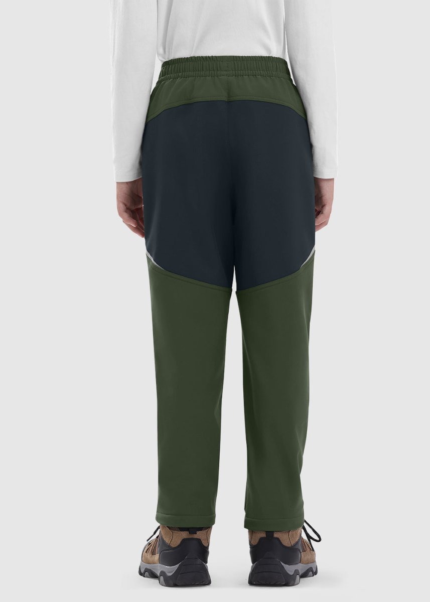 Boys' Outdoor Water Resistant Fleece - Lined Softshell Pants - TBMPOY