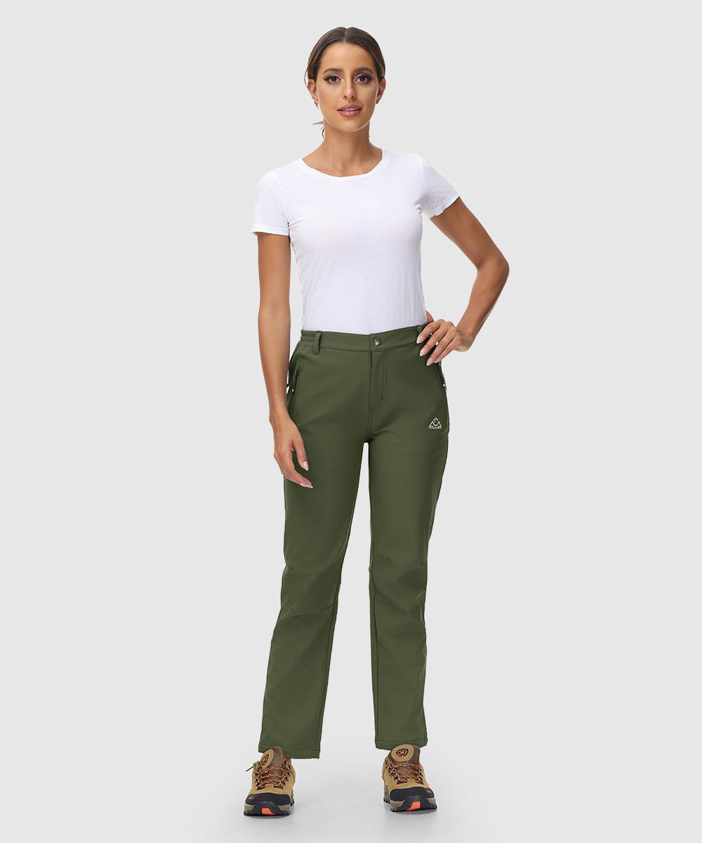 Women's Water Resistant Softshell Fleece Pants - TBMPOY