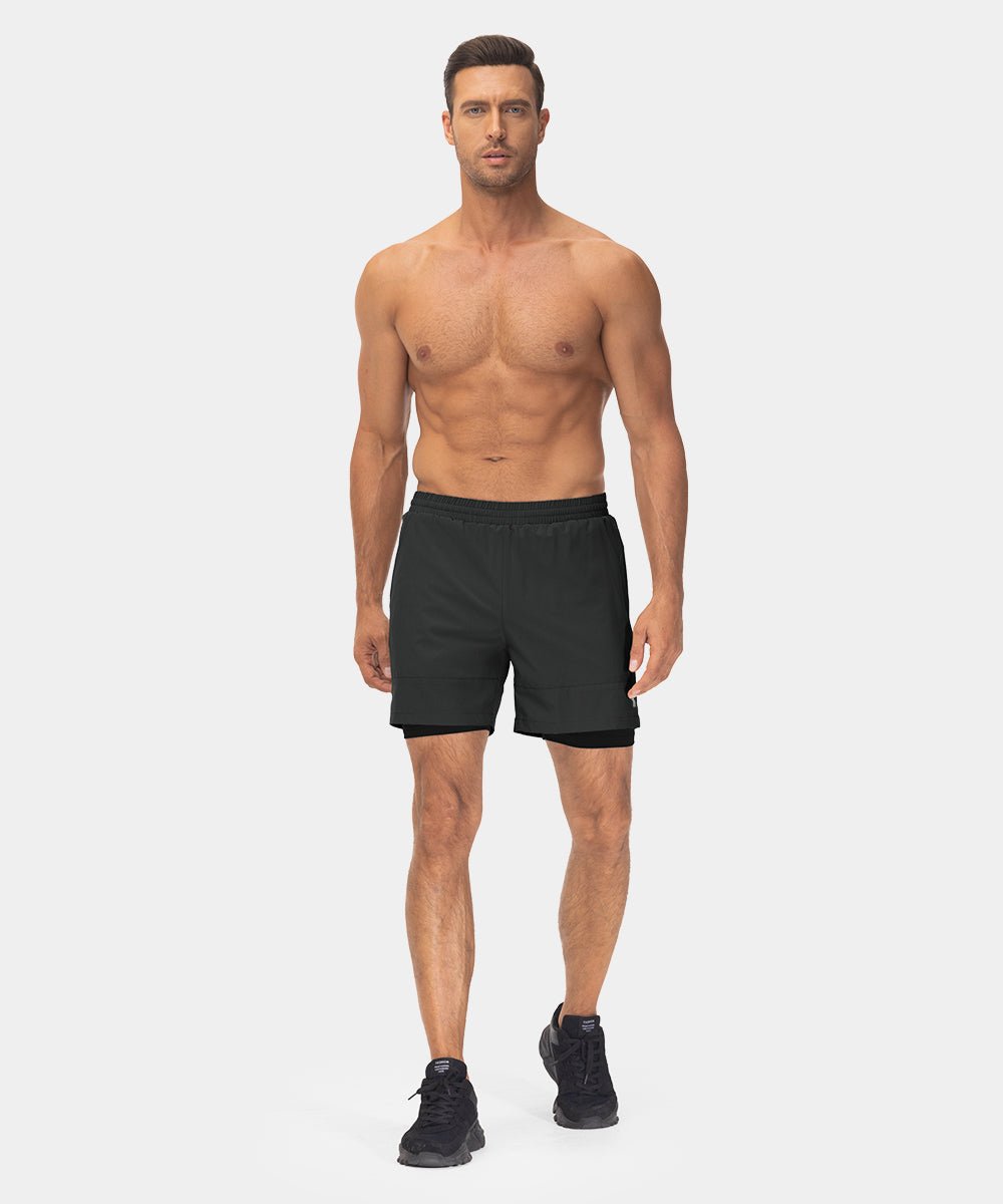 Men's 2 in 1 Athletic Running Gym Compression Shorts - TBMPOY