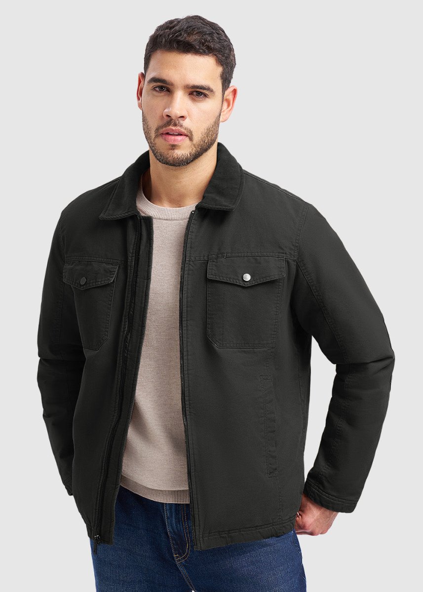Men's Warm Corduroy Lapel Work Jacket - TBMPOY