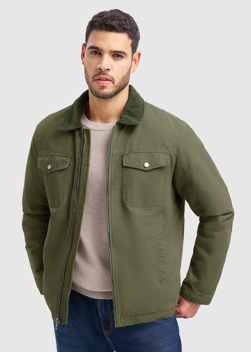 Men's Warm Corduroy Lapel Work Jacket - TBMPOY