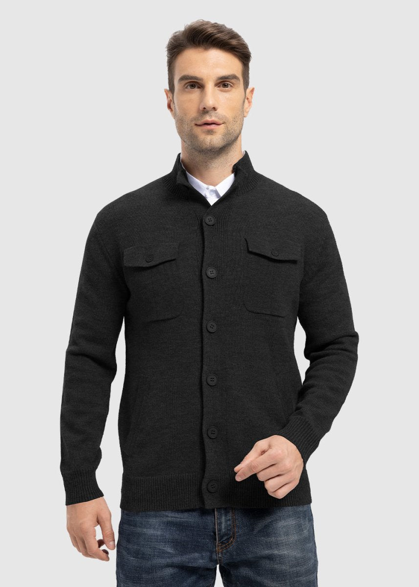 Men's Casual Button Cardigan Sweater - TBMPOY