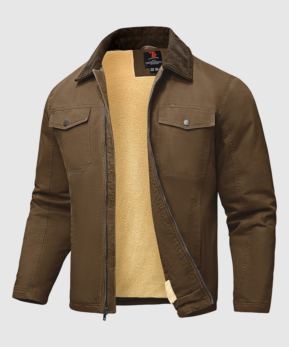 Men's Warm Corduroy Lapel Work Jacket - TBMPOY