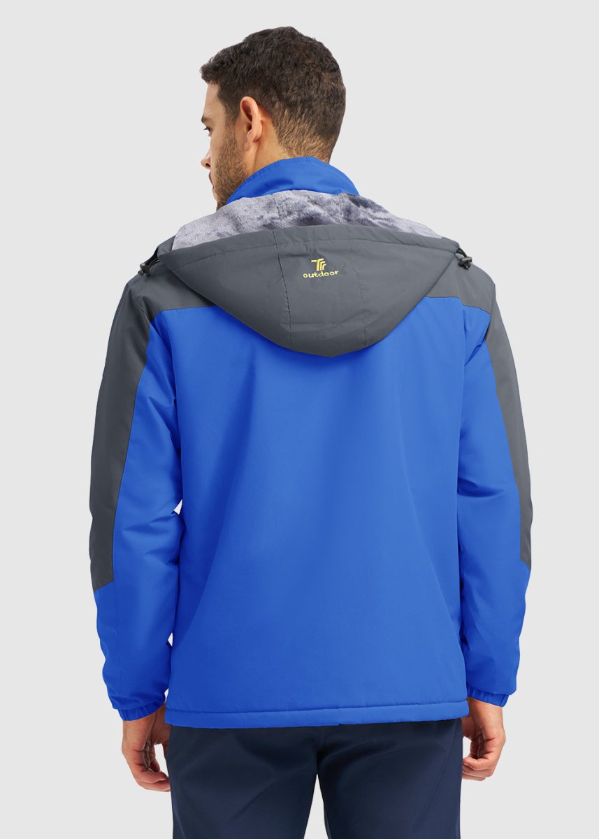 Men's Water Resistant Skiing Windbreaker Hooded Jacket - TBMPOY