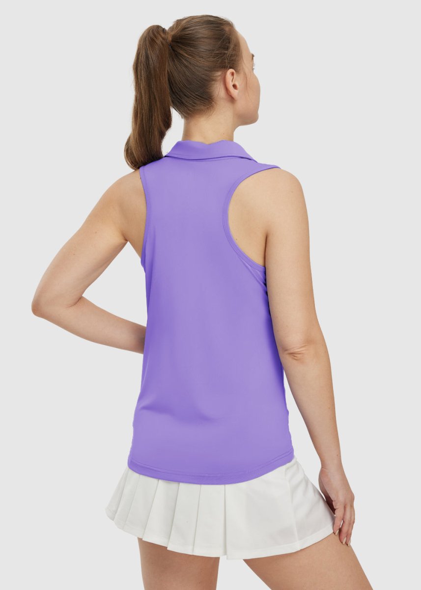 Women's 1/4 Zipper Racerback Sleeveless Tank Top - TBMPOY