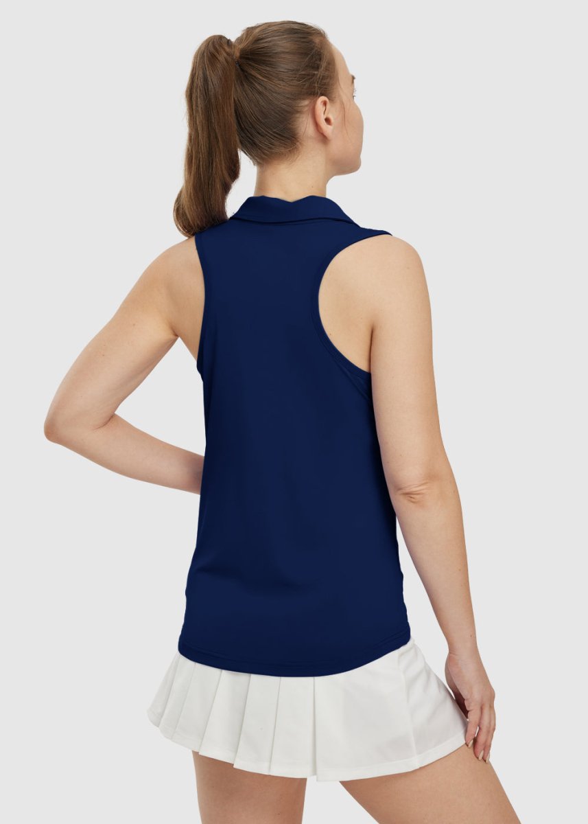 Women's 1/4 Zipper Racerback Sleeveless Tank Top - TBMPOY