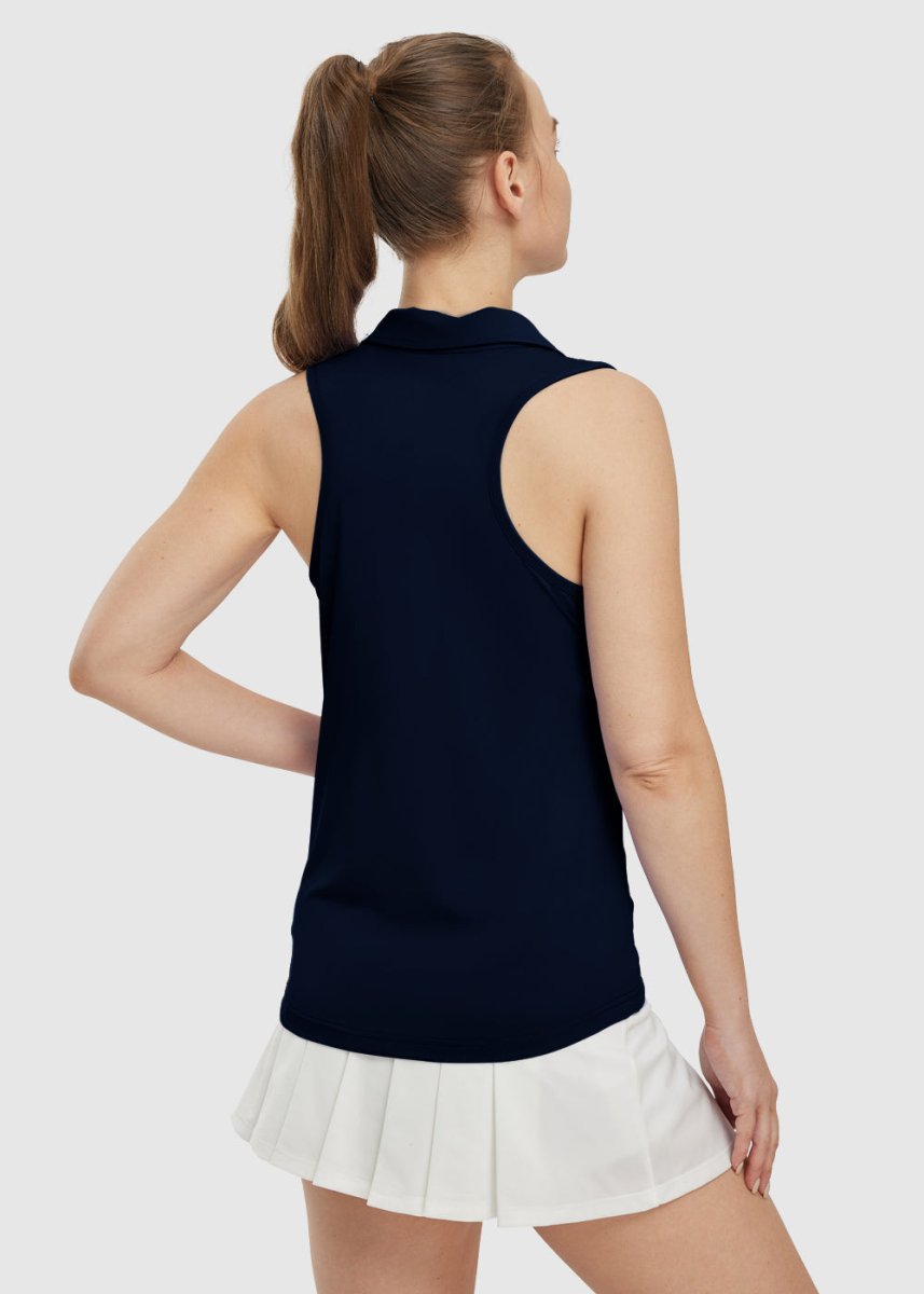 Women's 1/4 Zipper Racerback Sleeveless Tank Top - TBMPOY