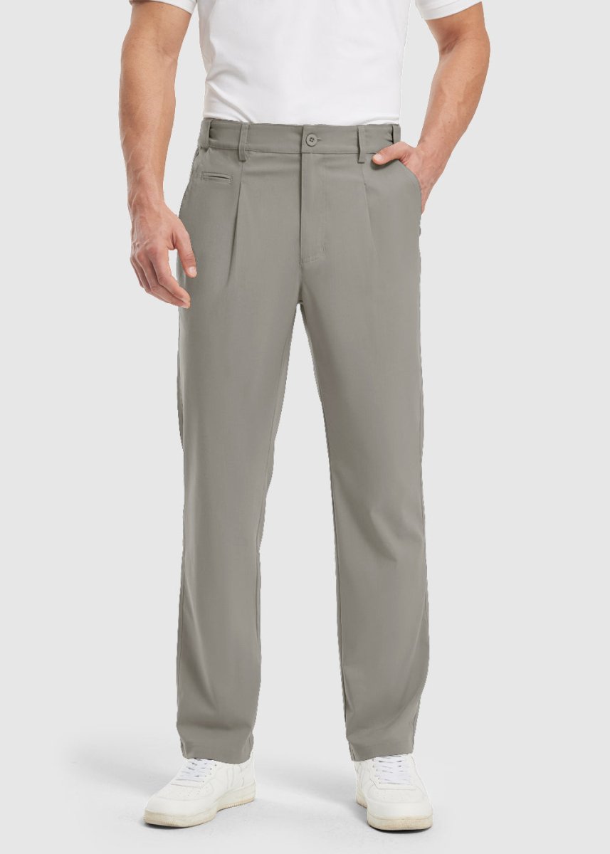 Mens Golf Classic Fit Flat Front Work Dress Pants - TBMPOY