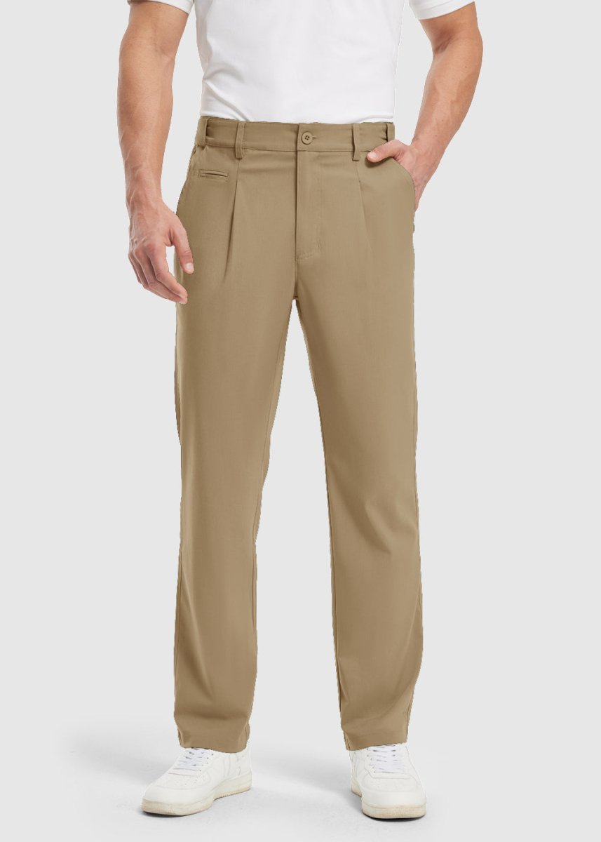 Mens Golf Classic Fit Flat Front Work Dress Pants - TBMPOY