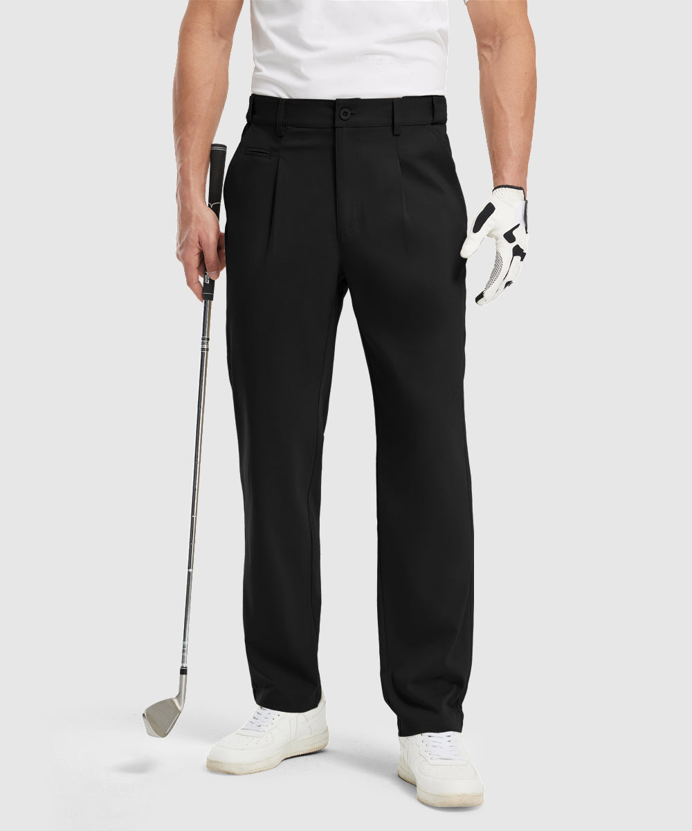 Mens Golf Classic Fit Flat Front Work Dress Pants - TBMPOY