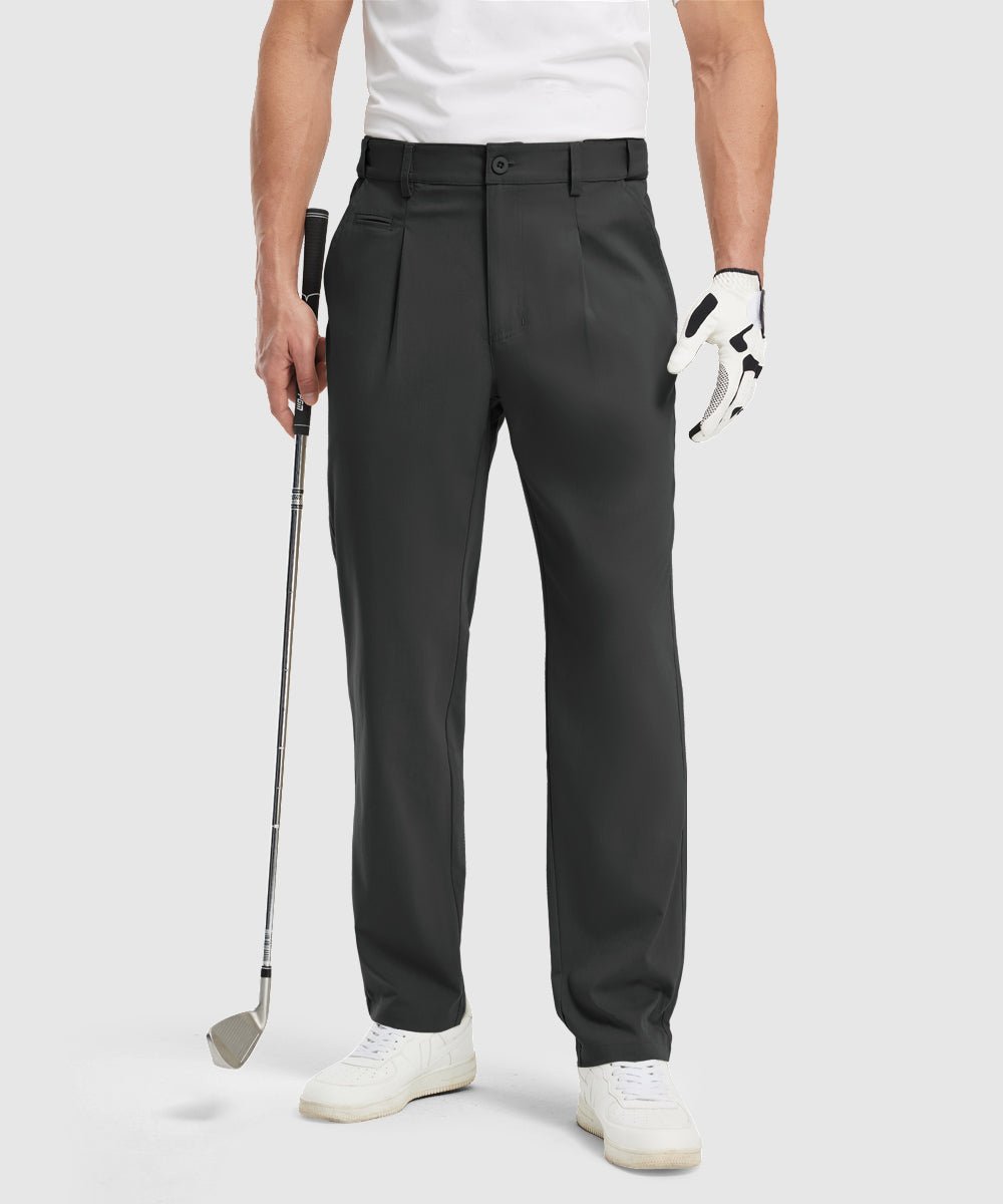 Mens Golf Classic Fit Flat Front Work Dress Pants - TBMPOY