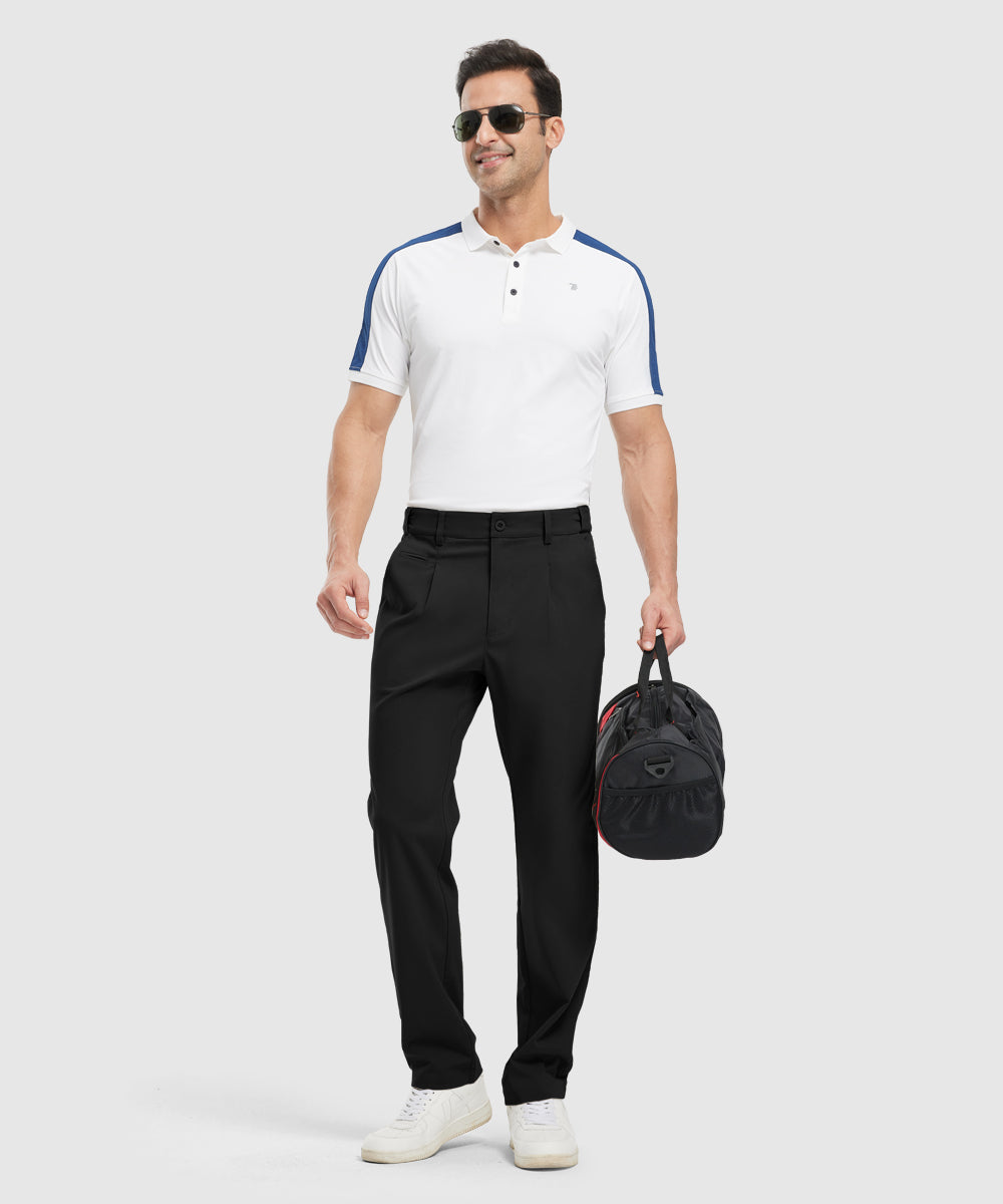 Mens Golf Classic Fit Flat Front Work Dress Pants - TBMPOY