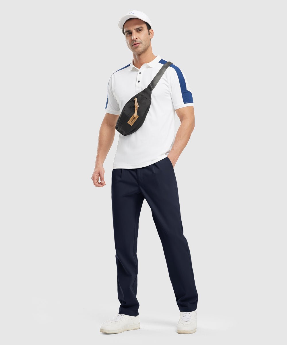 Mens Golf Classic Fit Flat Front Work Dress Pants - TBMPOY