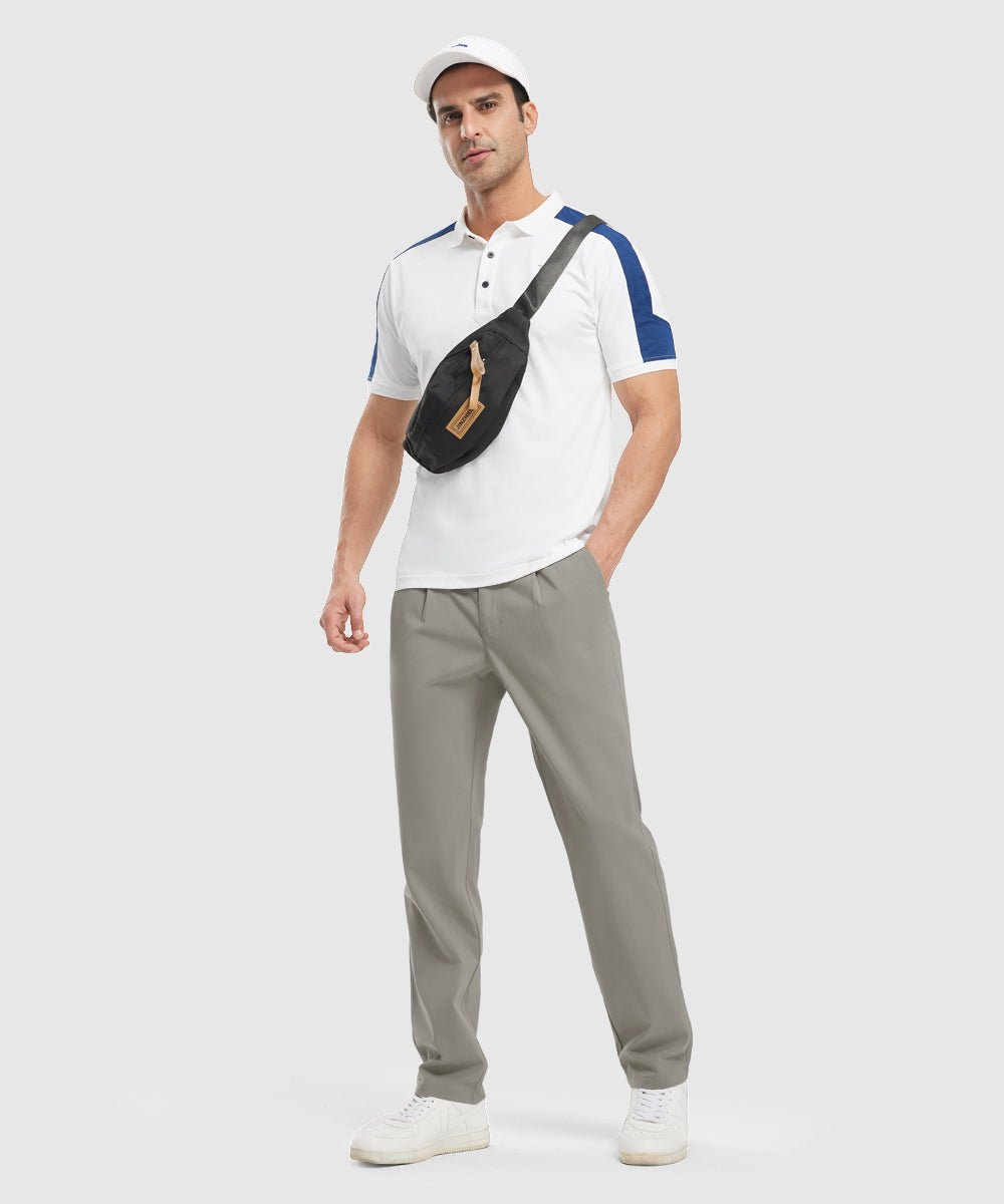 Mens Golf Classic Fit Flat Front Work Dress Pants - TBMPOY