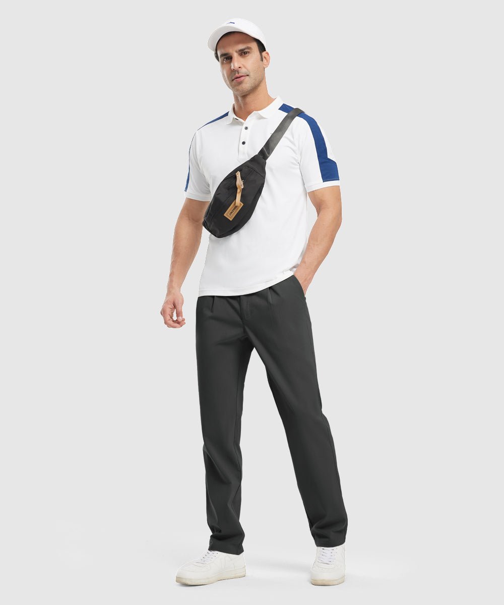 Mens Golf Classic Fit Flat Front Work Dress Pants - TBMPOY