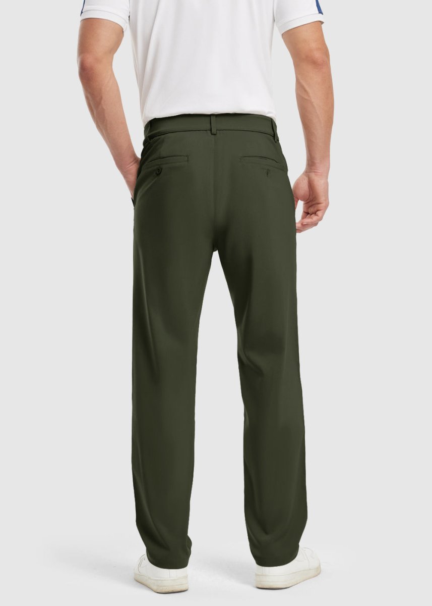 Mens Golf Classic Fit Flat Front Work Dress Pants - TBMPOY