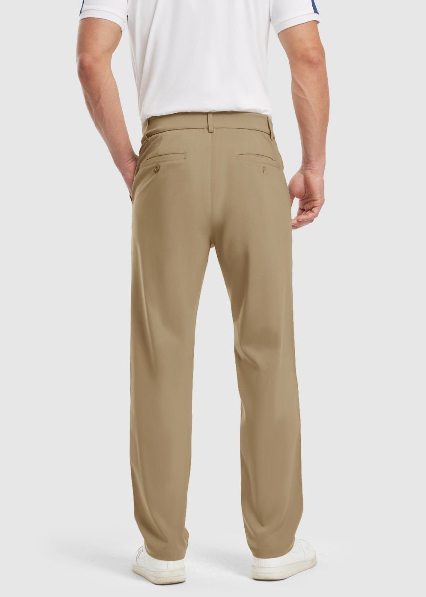 Mens Golf Classic Fit Flat Front Work Dress Pants - TBMPOY