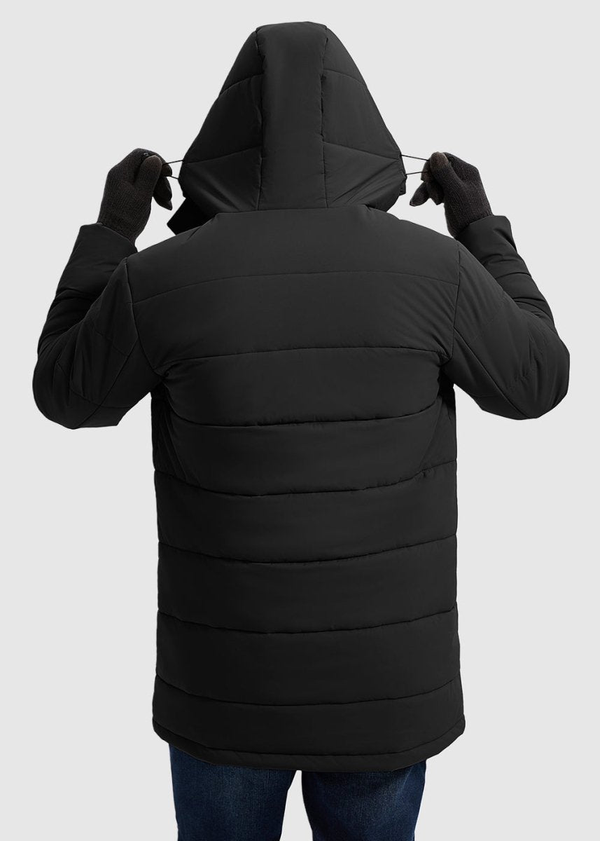 Men's Mid - length Hooded Puffer Jacket - TBMPOY