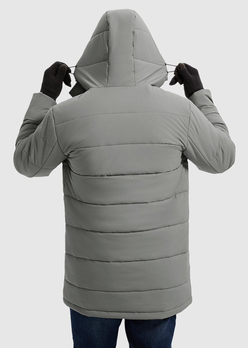 Men's Mid - length Hooded Puffer Jacket - TBMPOY