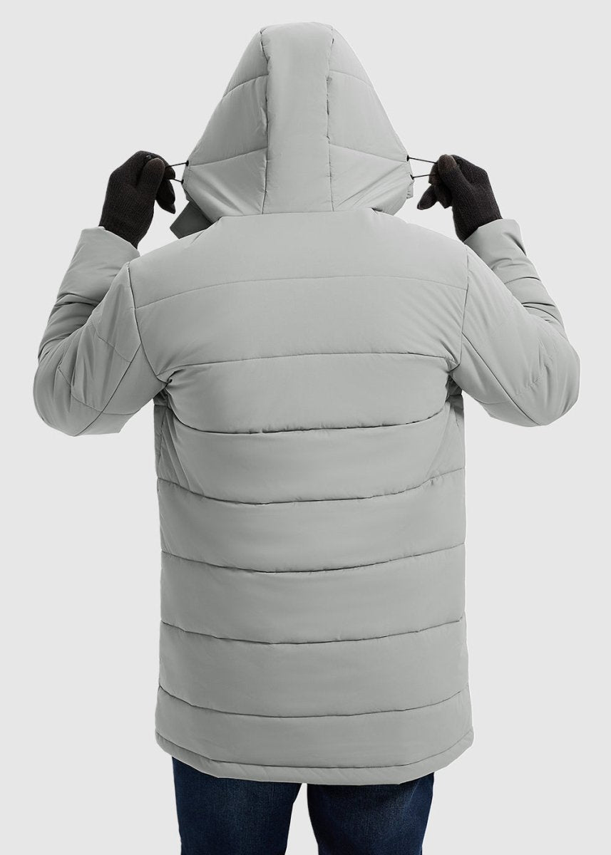 Men's Mid - length Hooded Puffer Jacket - TBMPOY