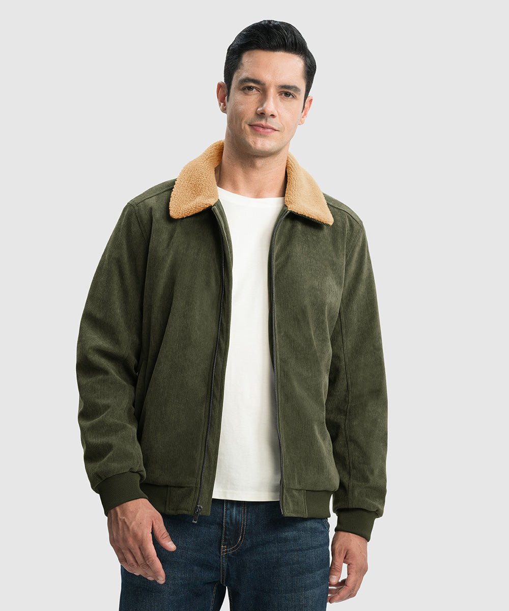 Men's Sherpa Lined Corduroy Trucker Jacket - TBMPOY