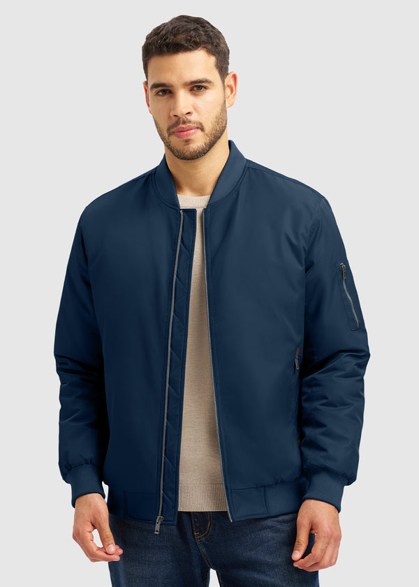 Men's Water-Repellent Nylon Flight Quilted Lining Jacket