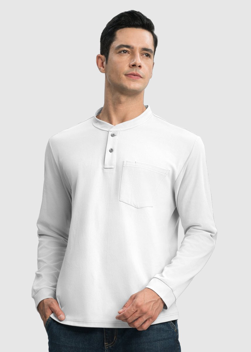 Men's Outdoor Work Slim Fit Basic Henley Shirt - TBMPOY