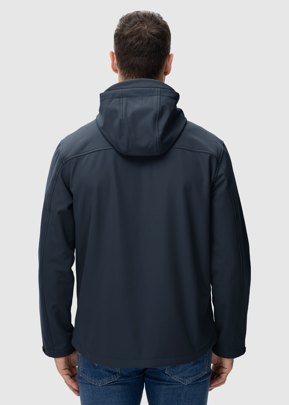 Men's Water - Resistant Softshell Fleece Lined Hooded Jacket - TBMPOY