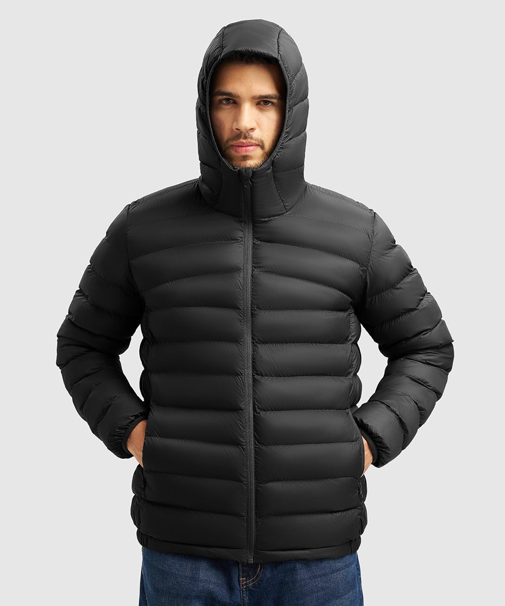 Men's Lightweight Puffer Hooded Jacket - TBMPOY