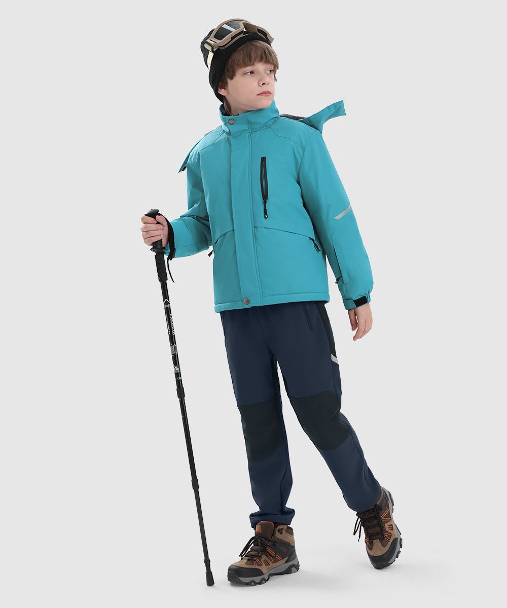 Boys' Outdoor Water Resistant Fleece - Lined Softshell Pants - TBMPOY