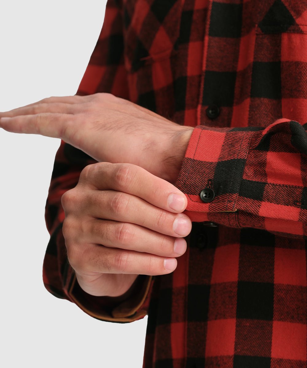 Men's Casual Buffalo Plaid Button Hooded Shirts - TBMPOY