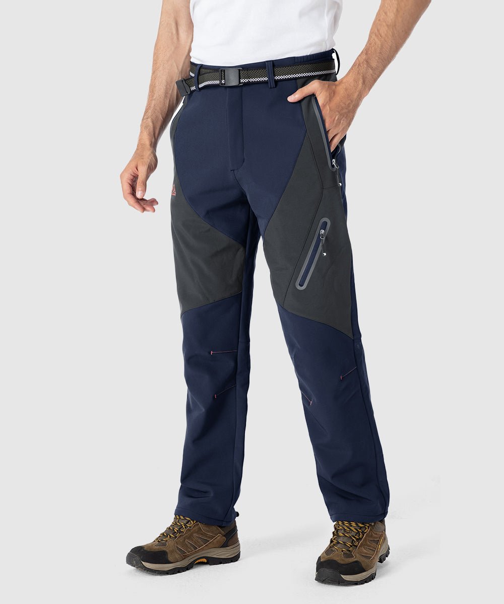 Men's Insulated Water Resistant Warm Fleece Lined Ski Pants - TBMPOY