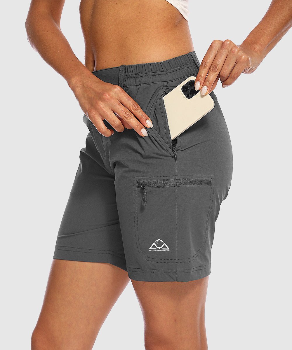 Women's Quick Dry Lightweight Stretchy Cargo Shorts--Plus - TBMPOY